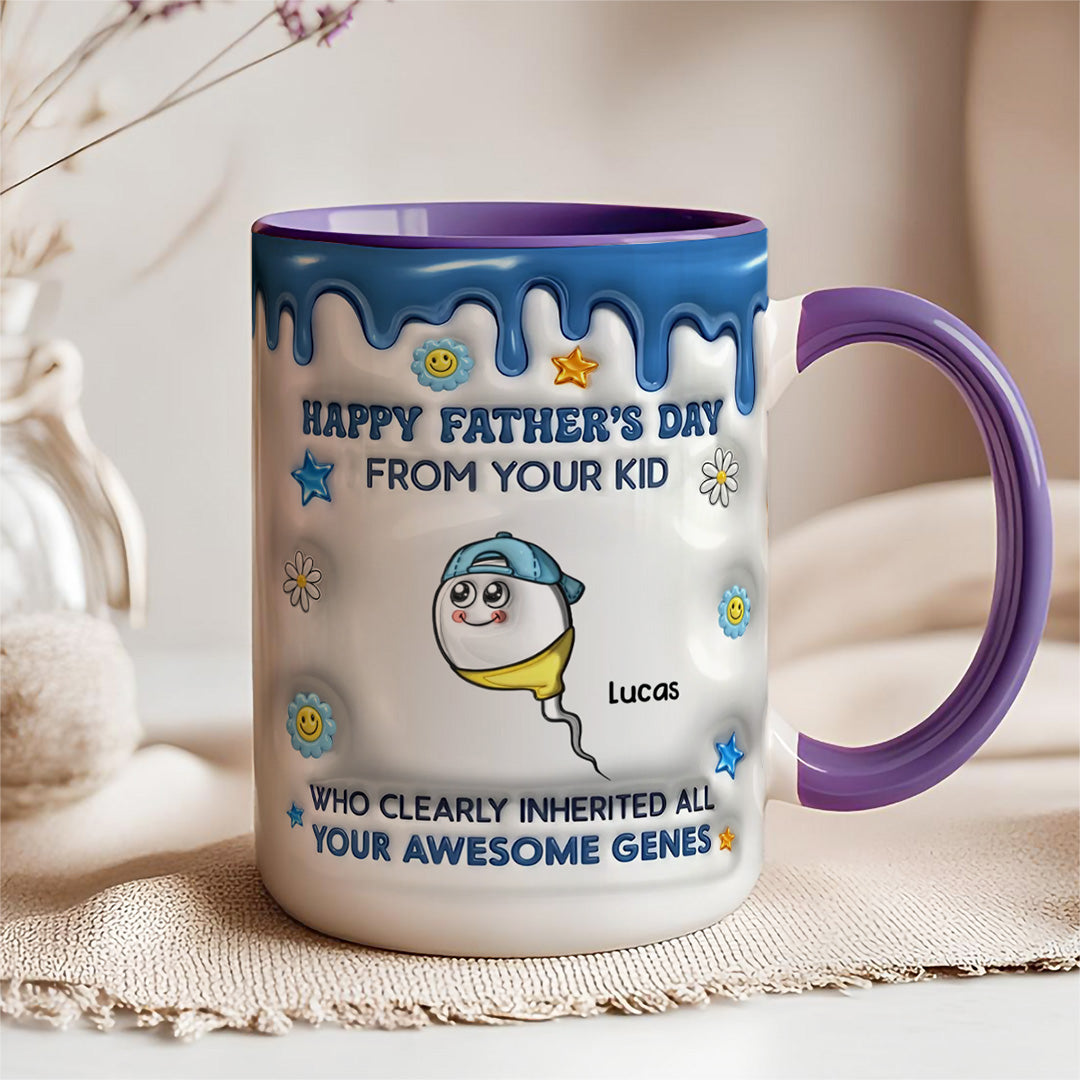 UPST21 Thanks Dad For Your Awesome Genes - Personalized White Mug Accent Mug
