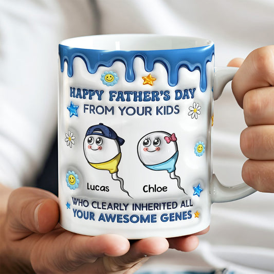 UPST21 Thanks Dad For Your Awesome Genes - Personalized White Mug Accent Mug