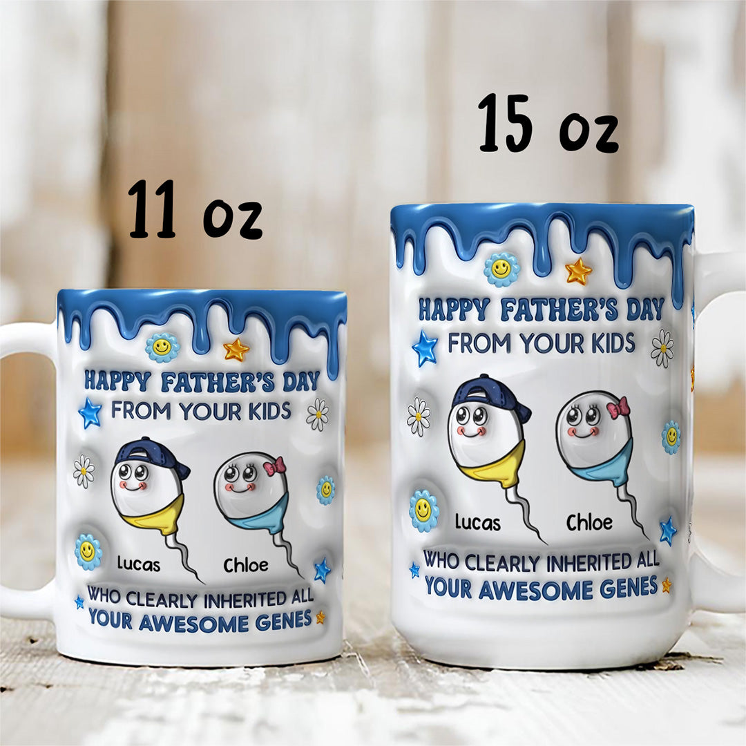 UPST21 Thanks Dad For Your Awesome Genes - Personalized White Mug Accent Mug