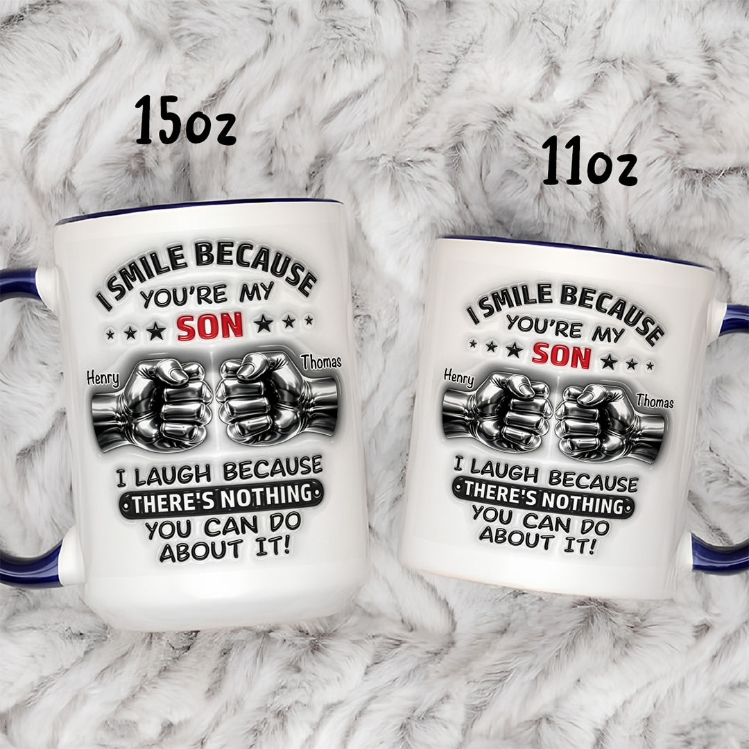 UPST23 I Smile Because You're My Son - Personalized White Mug Accent Mug