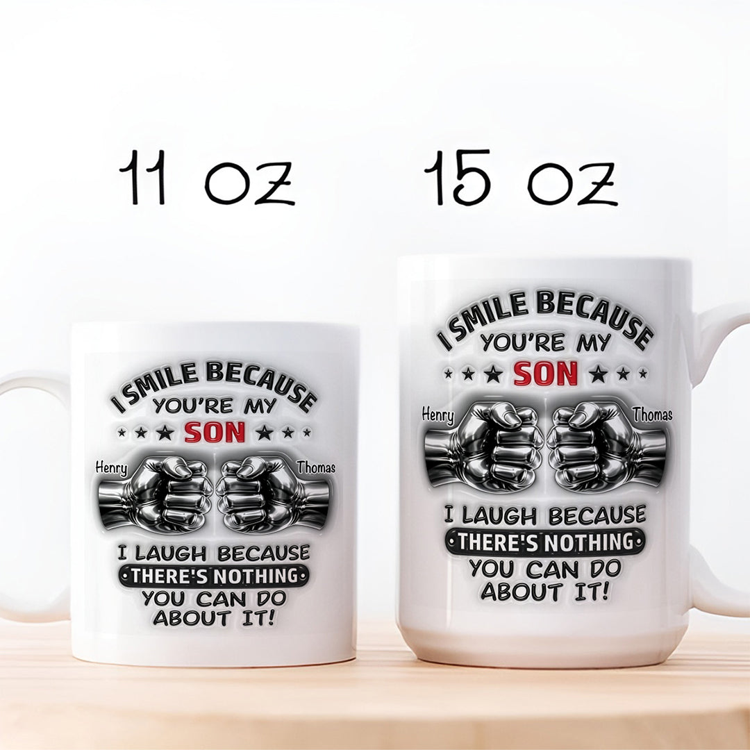 UPST23 I Smile Because You're My Son - Personalized White Mug Accent Mug