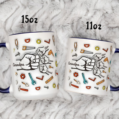 UPST25 Happy Father's Day Fist Pump 3D Inflated Effect Printed - Personalized White Mug Accent Mug