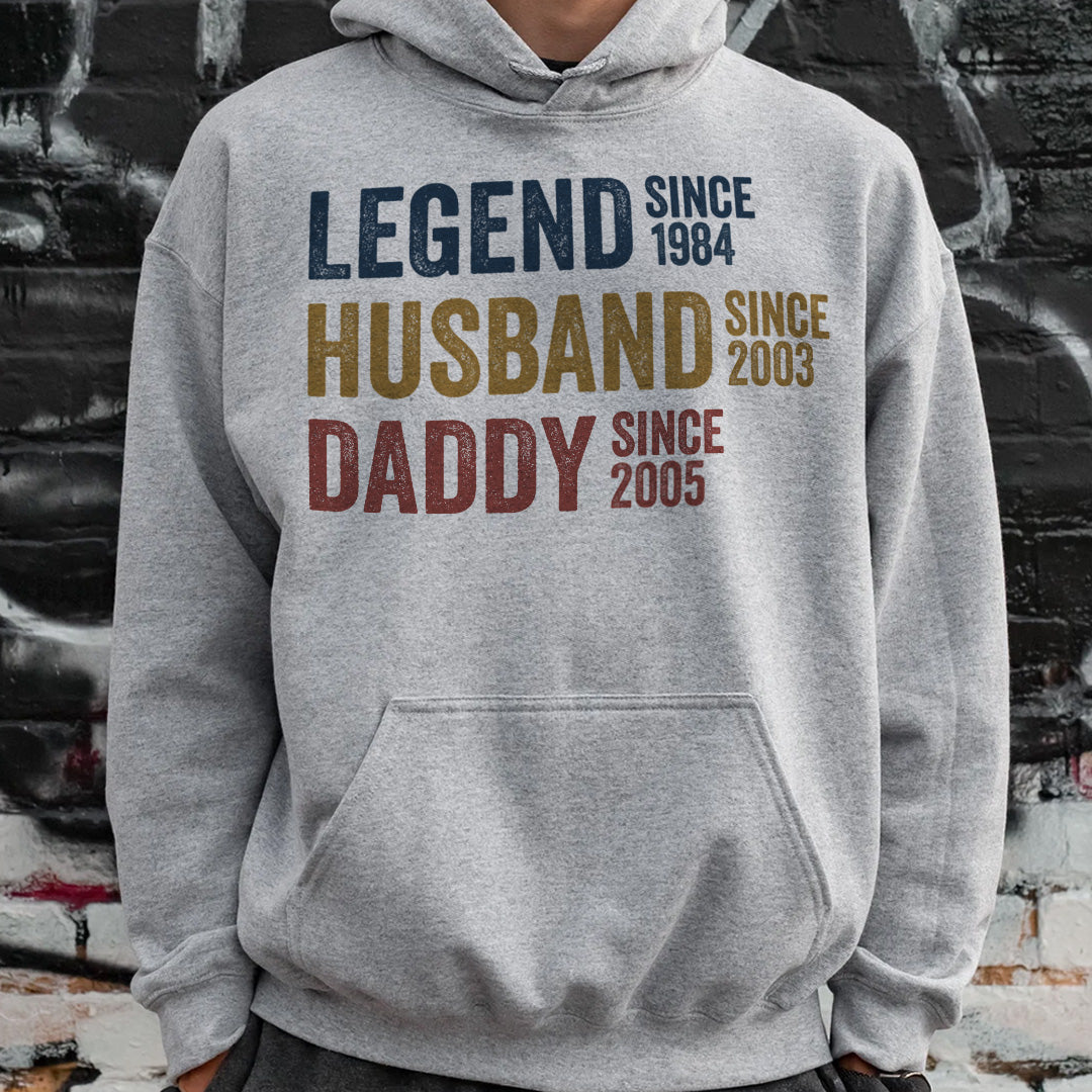 UPST32 Legend Husband Daddy Grandad - Personalized Custom T-shirt Hoodie