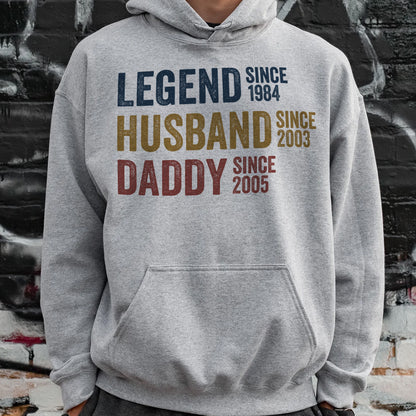 UPST32 Legend Husband Daddy Grandad - Personalized Custom T-shirt Hoodie