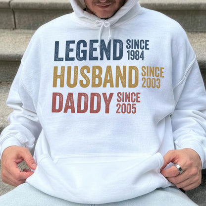 UPST32 Legend Husband Daddy Grandad - Personalized Custom T-shirt Hoodie