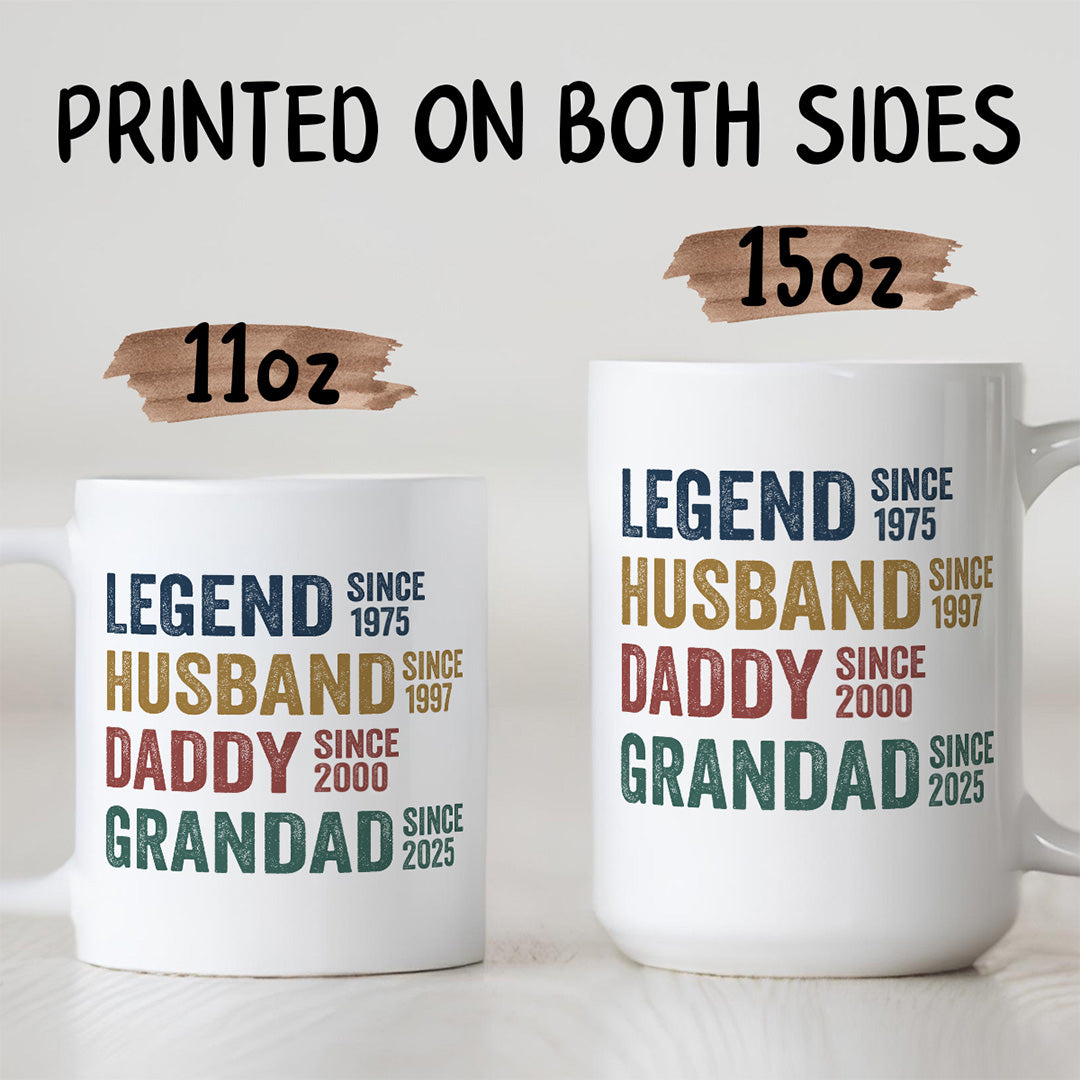 UPST32 Legend Husband Daddy Grandad - Personalized White Accent Mug