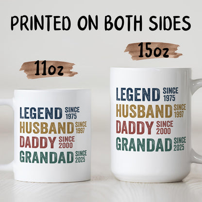 UPST32 Legend Husband Daddy Grandad - Personalized White Accent Mug