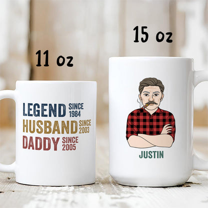 UPST33 Legend Husband Daddy Grandad - Personalized White Accent Mug