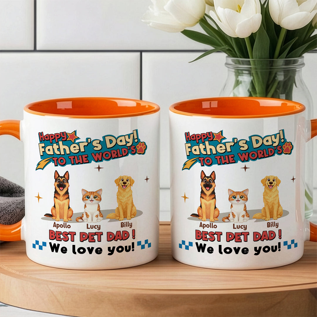 UPST35 Happy Father's Day To The World Best Pet Dad - Personalized White Mug Accent Mug