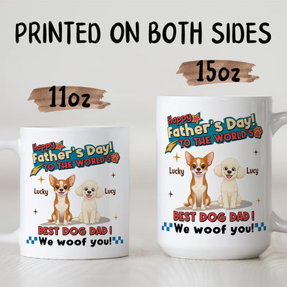 UPST35 Happy Father's Day To The World Best Dog Dad - Personalized White Mug Accent Mug