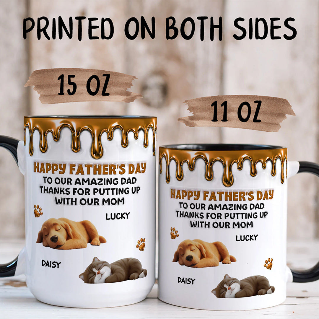 UPST36 Happy Father's Day To My Amazing Fur Dad - Personalized White Mug Accent Mug