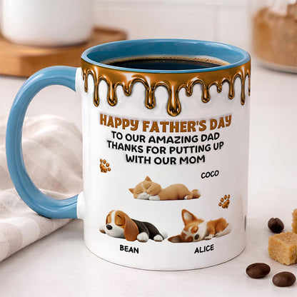 UPST36 Happy Father's Day To My Amazing Fur Dad - Personalized White Mug Accent Mug