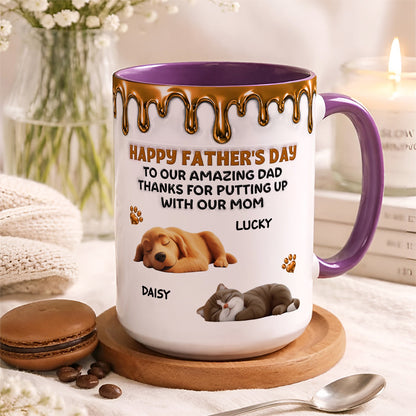UPST36 Happy Father's Day To My Amazing Fur Dad - Personalized White Mug Accent Mug