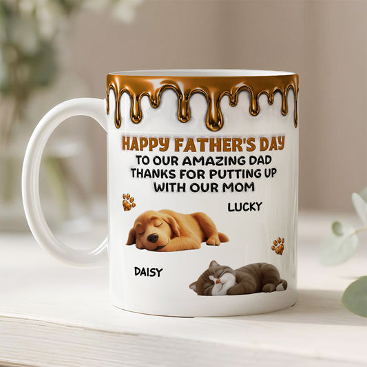 UPST36 Happy Father's Day To My Amazing Fur Dad - Personalized White Mug Accent Mug
