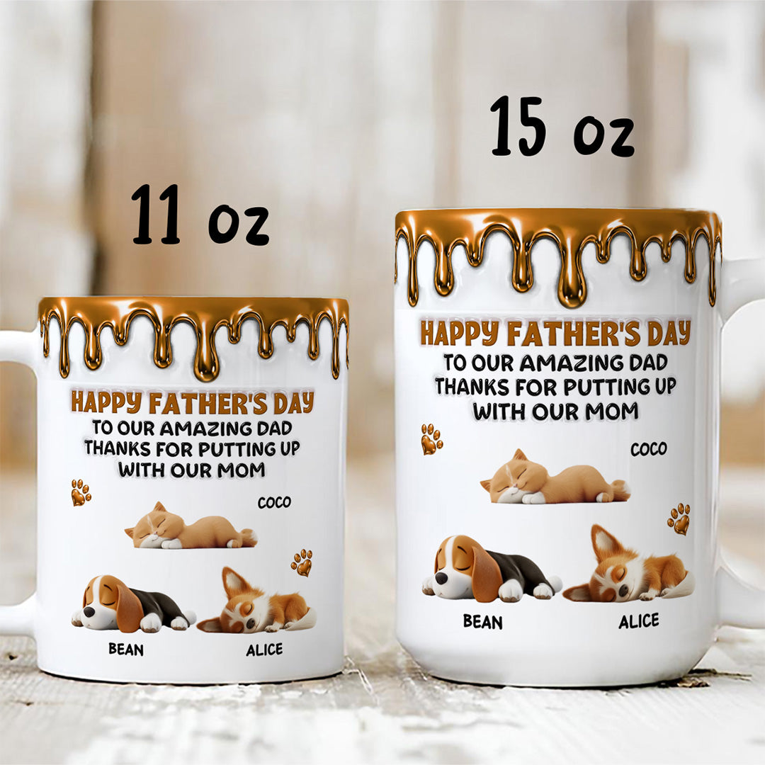 UPST36 Happy Father's Day To My Amazing Fur Dad - Personalized White Mug Accent Mug