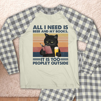 AHPA1041_beer All I Need Is Beer And My Books It Is Too Peopley Outside Raglan Pajama Set