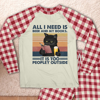 AHPA1041_beer All I Need Is Beer And My Books It Is Too Peopley Outside Raglan Pajama Set