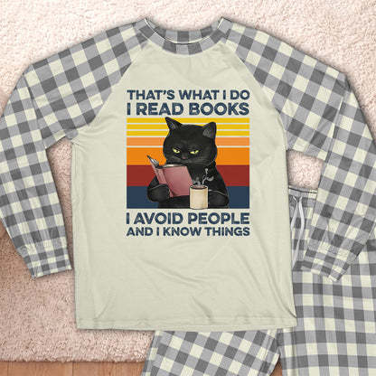 AHPA861 That's What I Do I Read Books I Avoid People And I Know Things Raglan Pajama Set
