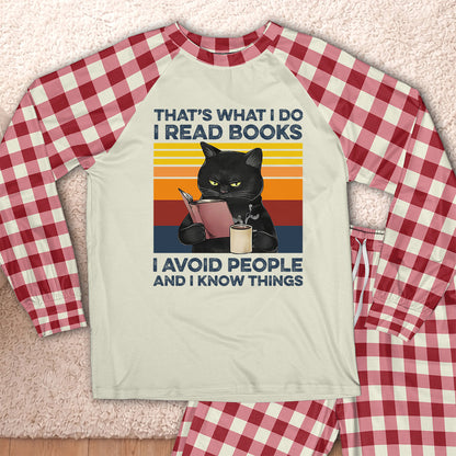 AHPA861 That's What I Do I Read Books I Avoid People And I Know Things Raglan Pajama Set