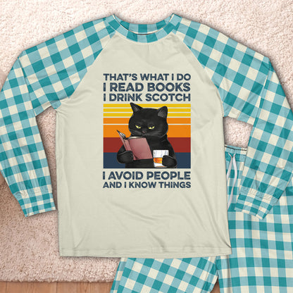 AHPA861_scotch That's What I Do I Read Books I Drink Scotch I Avoid People And I Know Things Raglan Pajama Set