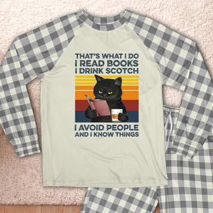 AHPA861_scotch That's What I Do I Read Books I Drink Scotch I Avoid People And I Know Things Raglan Pajama Set