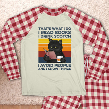 AHPA861_scotch That's What I Do I Read Books I Drink Scotch I Avoid People And I Know Things Raglan Pajama Set