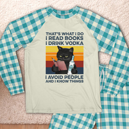 AHPA861_vodka That's What I Do I Read Books I Drink Vodka I Avoid People And I Know Things Raglan Pajama Set