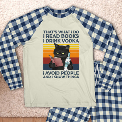 AHPA861_vodka That's What I Do I Read Books I Drink Vodka I Avoid People And I Know Things Raglan Pajama Set