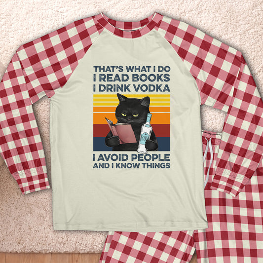 AHPA861_vodka That's What I Do I Read Books I Drink Vodka I Avoid People And I Know Things Raglan Pajama Set