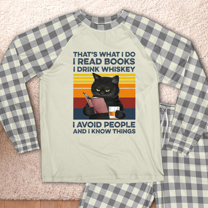 AHPA861_whiskey That's What I Do I Read Books I Drink Whiskey I Avoid People And I Know Things Raglan Pajama Set