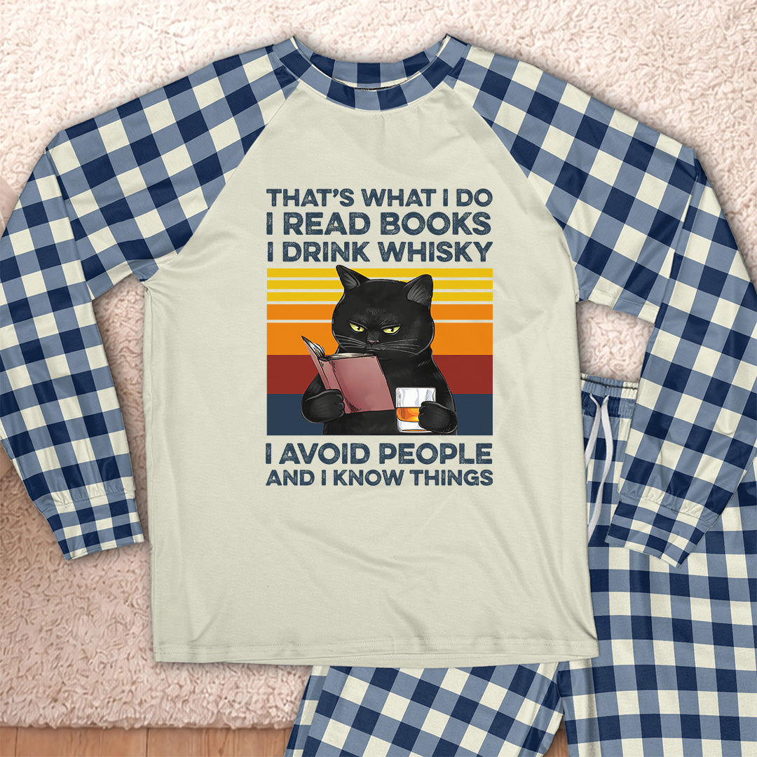 AHPA861_whisky That's What I Do I Read Books I Drink Whisky I Avoid People And I Know Things Raglan Pajama Set