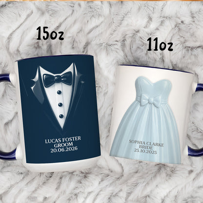 APST04 Bride And Groom Couple - 3D Inflated Effect Custom Personalized Mug