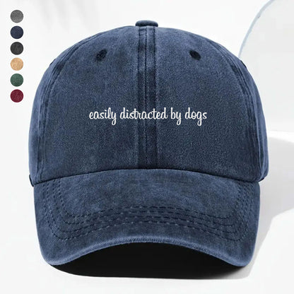PSC11 Easily Distracted By Dogs - Wash Denim Cap