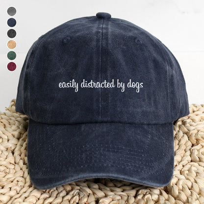 PSC11 Easily Distracted By Dogs - Wash Denim Cap