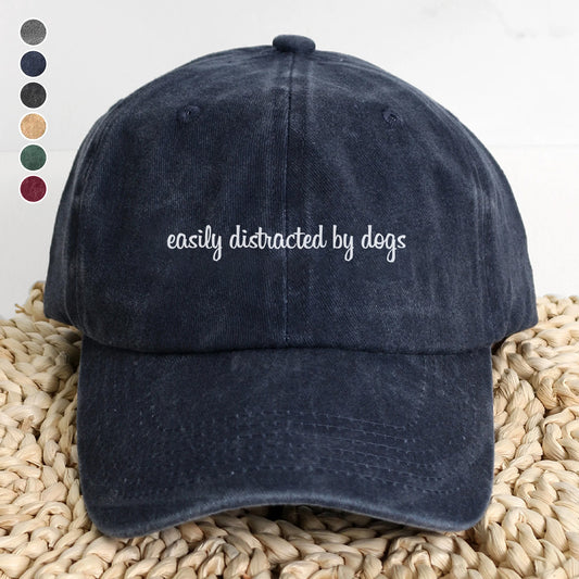 PSC11 Easily Distracted By Dogs - Wash Denim Cap