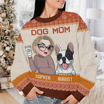 PSTS18 Dog Mom Mum Autumn Leave - Personalized Custom Sweater