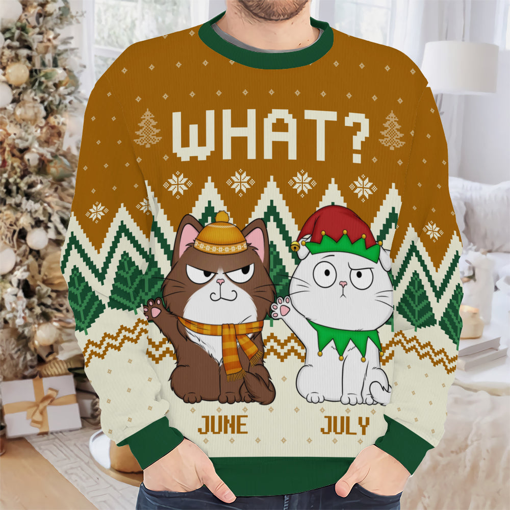 PSTS54 What Funny Grumpy Cat Xmas - Personalized Custom Sweater