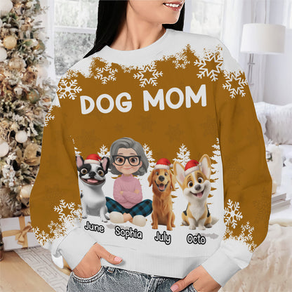 PSTS66 Dog Mom Christmas - Personalized Custom Sweater