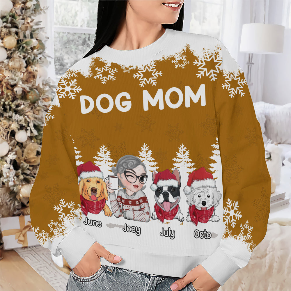 PSTS67 Dog Mom Dog Mum 2D Christmas - Personalized Custom Sweater