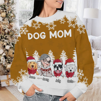 PSTS67 Dog Mom Dog Mum 2D Christmas - Personalized Custom Sweater