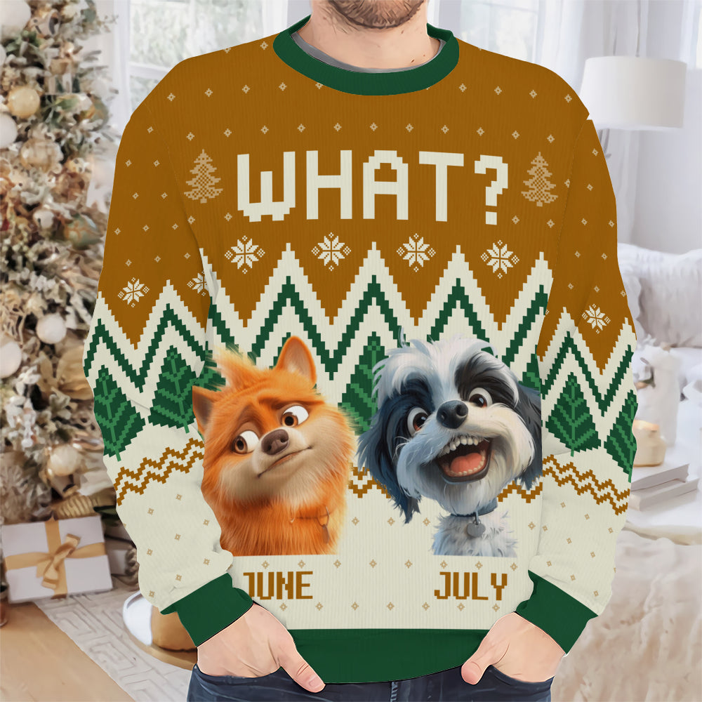 PSTS56 What Funny Grumpy Dog Xmas - Personalized Custom Sweater