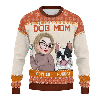 PSTS18 Dog Mom Mum Autumn Leave - Personalized Custom Sweater