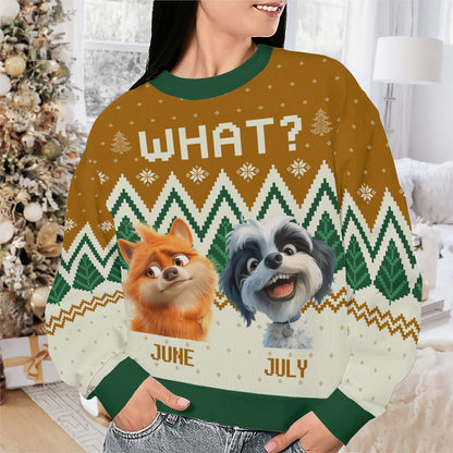 PSTS56 What Funny Grumpy Dog Xmas - Personalized Custom Sweater