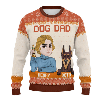 PSTS20 Dog Dad Autumn Leave - Personalized Custom Sweater