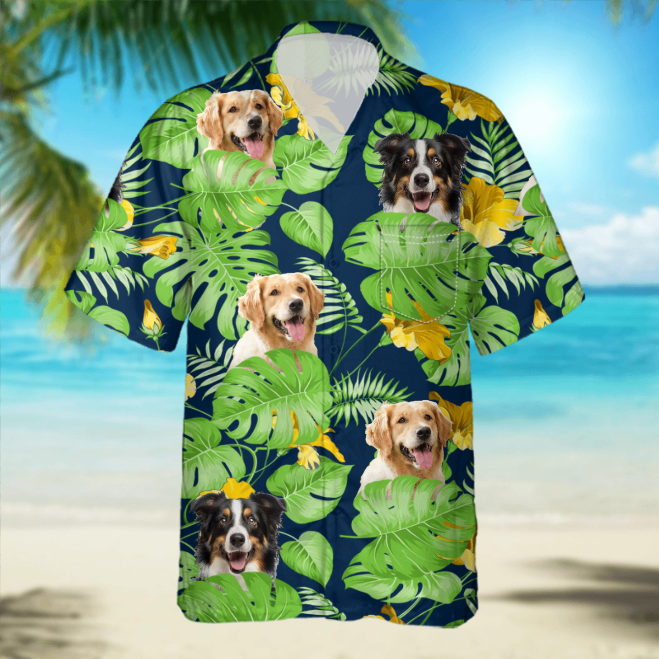 PSH01 Personalized Photo Upload Pet's Lover Hawaiian Shirt