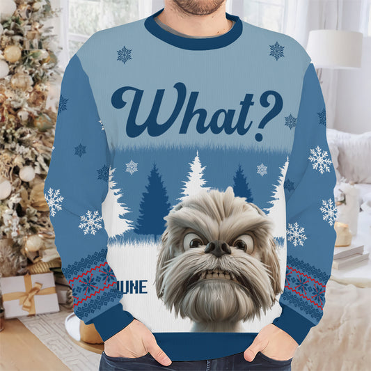 PSTS52 What Grumpy Dog Xmas - Personalized Custom Sweater