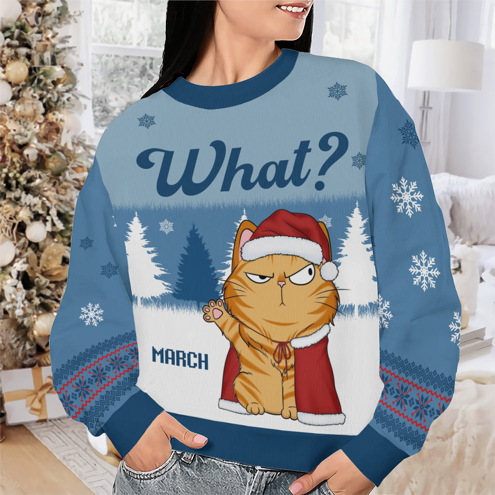 PSTS50 What Grumpy Cat Xmas - Personalized Custom Sweater
