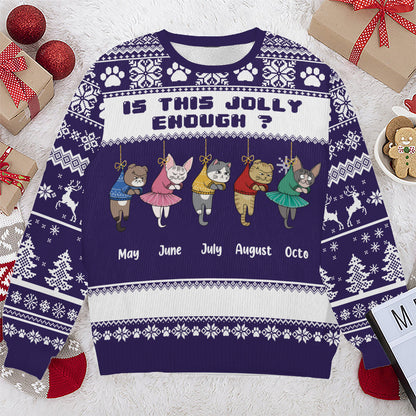 PSTS43 Is This Jolly Enough Grumpy Cat Xmas - Personalized Custom Sweater