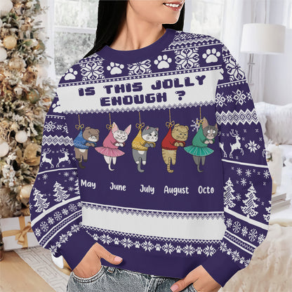 PSTS43 Is This Jolly Enough Grumpy Cat Xmas - Personalized Custom Sweater
