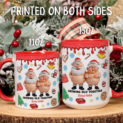 APST01 Growing Old Together Christmas Couple  - 3D Inflated Effect Custom Personalized Mug